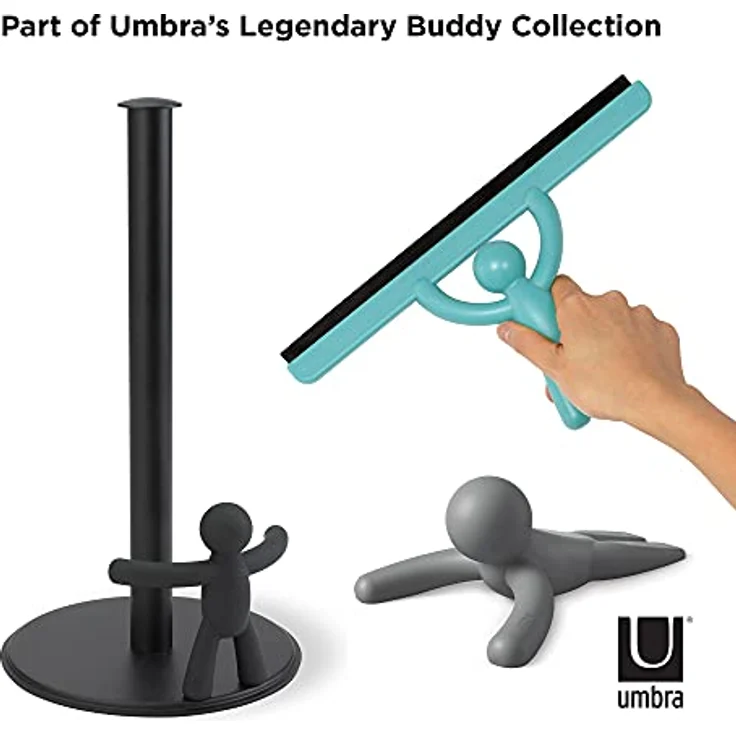 Umbra Buddy Küchenrollenhalter Schwarz stehend, Zewa Rollenhalter und Papierrollenhalter für Küchentücher – Bild 5