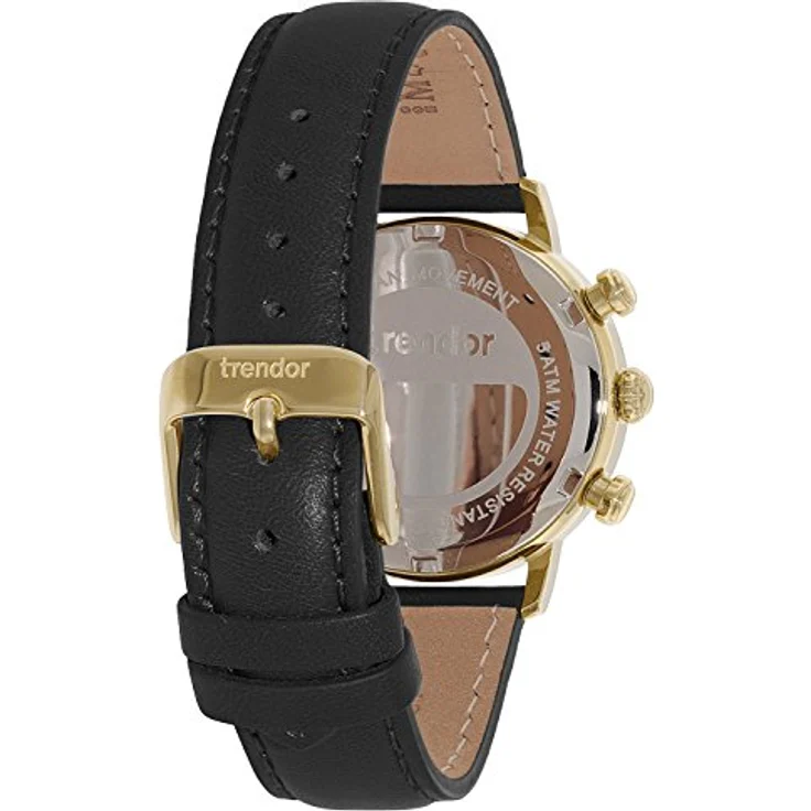 trendor Doreen Damen Chronograph Elegante Armbanduhr für Frauen, Gold ionen-plattiert, mit Stoppfunktion, rotem Stoppzeiger, 7592-01 – Bild 3