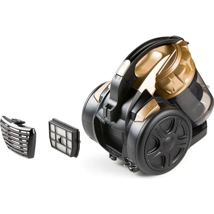 Domo DO7297S, Bodenstaubsauger beutellos, Gold/schwarz mit HEPA 13-Filter – Bild 2