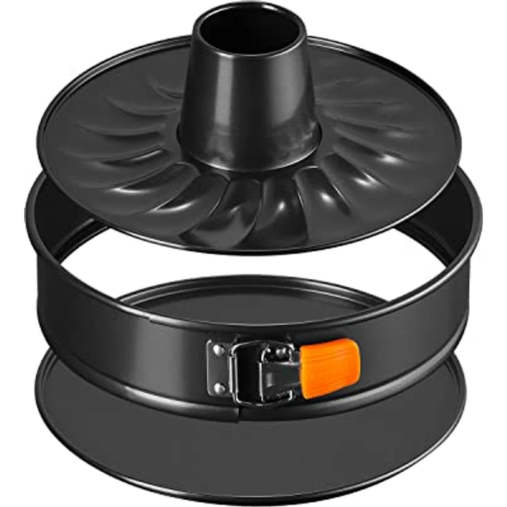 Le Creuset Antihaft Springform mit Rohrboden, Rund, Ø 26 cm, PFOA-frei, Sauerteigbeständig, Aus Karbonstahl gefertigt, Anthrazit-Orange – Bild 6