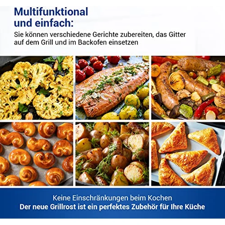 VIOKS Ausziehbarer Backofen Gitterrost 350/520mm x 320mm, Edelstahl Grillrost, verstellbar und pflegeleicht für Backofen und Herd – Bild 4