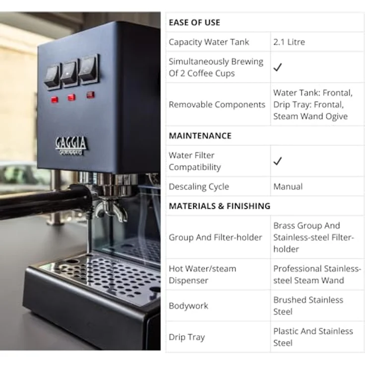 Gaggia Classic EVO Blue RI9481/15, Siebträgermaschine, Blau - Preisvergleich – Bild 3