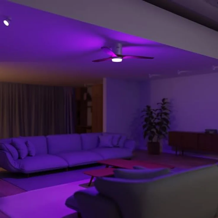 Hombli Deckenventilator mit Licht, 6 Geschwindigkeiten, RGB- und CCT-LED-Beleuchtung, Sommer- und Wintermodus, Weiss – Bild 9