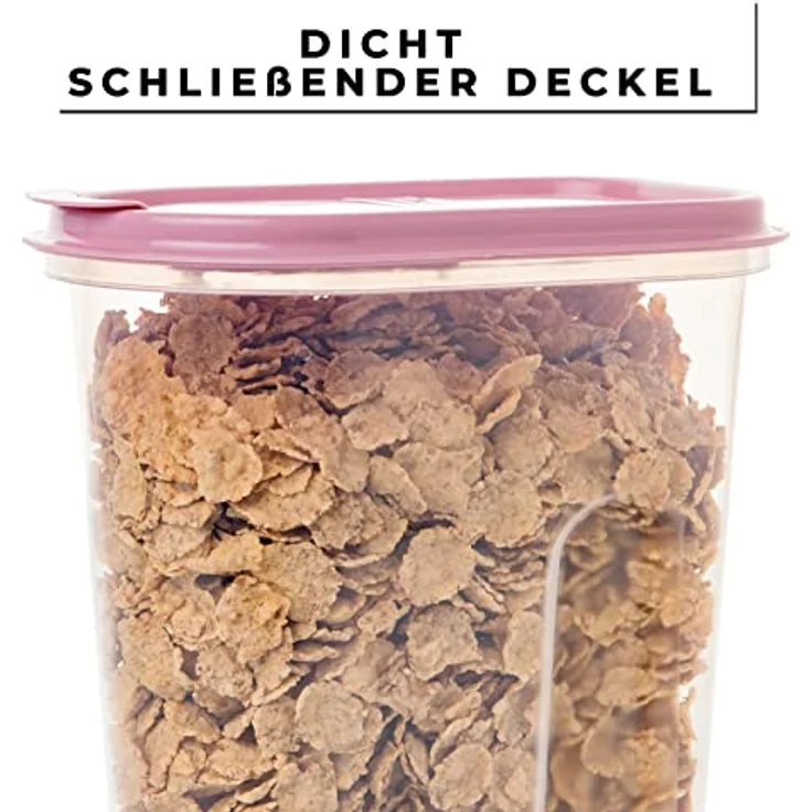 Centi 4er Set Mix 5L, transparente Schüttdosen mit Klappdeckeln und Ausgießer für Lebensmittelaufbewahrung – Bild 3