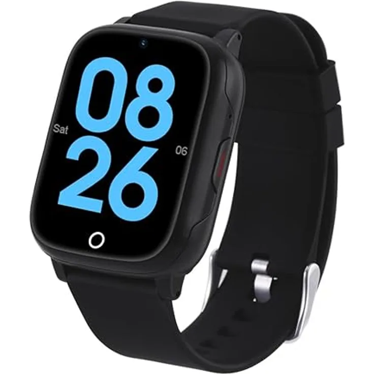 NikuTRAX Krankenpflegeuhr Senioren GPS-Smartwatch NC83S mit SOS, 3G-Sturzsensor, Blutdruckmessung - schwarz