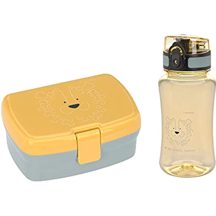 LÄSSIG Brotdose & Trinkflasche Set - Lunch Set mit Lunchbox und Trinkflasche (460 ml)/About Friends Lion – Bild 1