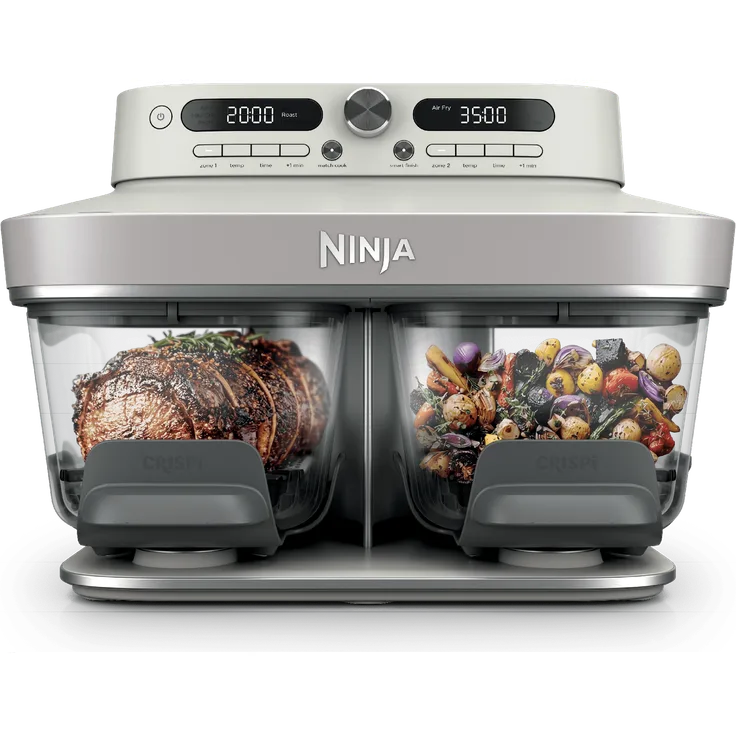 Ninja CRISPi DualZone Glas-Air-Fryer mit 8 Funktionen in Weiß | DD102EUIV2 | von SharkNinja