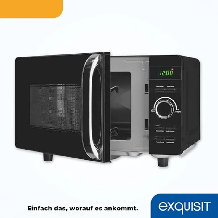 "exquisit Mikrowelle MW4020-F-240DIG, Mikrowelle mit Grill, 20 l, Elektronische Steuerung, Schwarz" – Bild 5