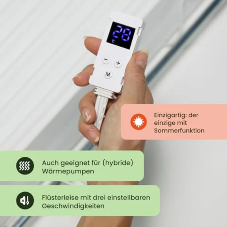 SpeedComfort Heizkörper Ventilator Duo Set, 2 Stück mit Control Sensor, für Heizkörper 70-120 cm, bis zu 22% Energieeinsparung, wärmepumpen-geeignet, mehrere Geschwindigkeiten – Bild 4