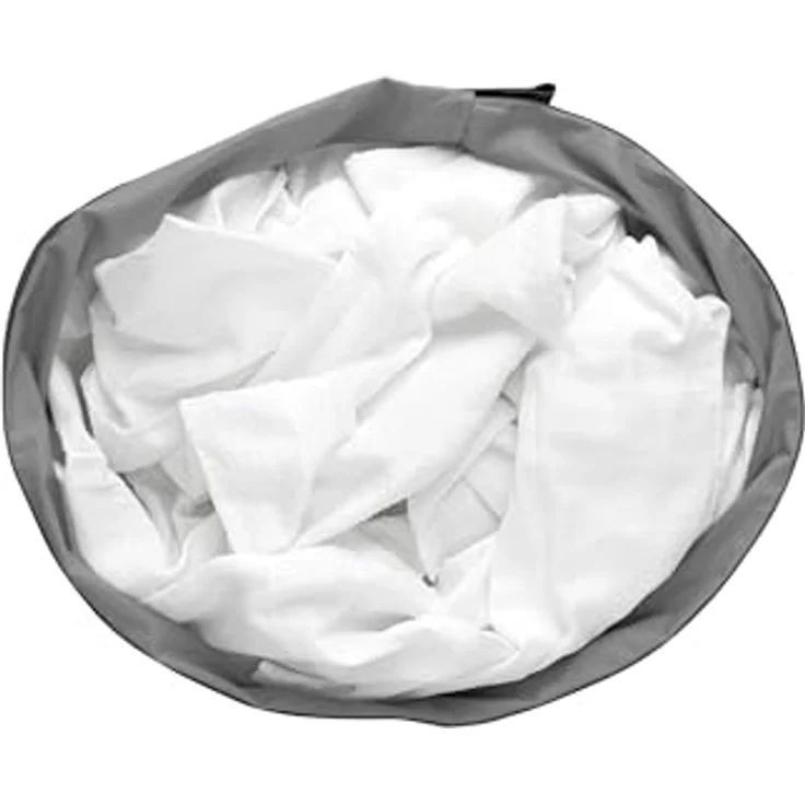 Brabantia Bo Wäschesack 60L, Ersatzbeutel für Wäschesammler, tragbar, hygienisch, Baumwollbeutel mit Klettverschluss, grau – Bild 4