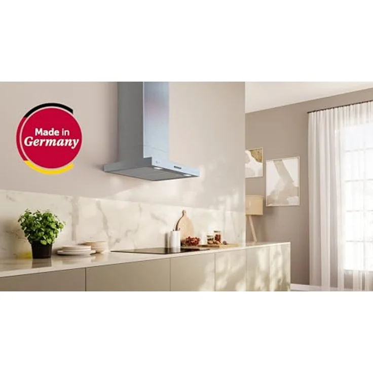 NEFF D65BCC2L0 N50, Wandesse 60 cm, Abluft/Umluft, Dual-Filter-System, LED-Beleuchtung, Metall-Optik, Made in Germany – Bild 2