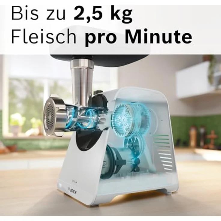 BOSCH Küchenmaschine MFWS420W, Metall-Kupplung, Kammer und Messer, weiß - Preisvergleich – Bild 3