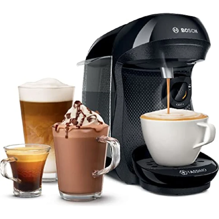 Bosch Tassimo Happy Kapselmaschine TAS1002N Kaffeemaschine by Bosch, über 70 Getränke, vollautomatisch, geeignet für alle Tassen, platzsparend, 1400 W, schwarz/anthrazit – Bild 4