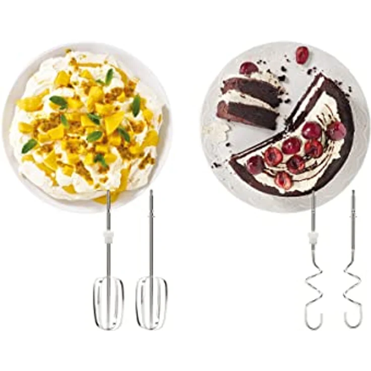 Kenwood HMP34.A0WH Chefette Metal Stabmixer, 450 W, 5 Geschwindigkeitsstufen + Turbo, Schneebesen, Knetmaschine, Metallschüssel, Weiß – Bild 6