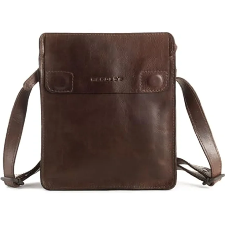 Harolds Aberdeen Crossbag M, Umhängetasche aus braunem Leder mit lässigem Design