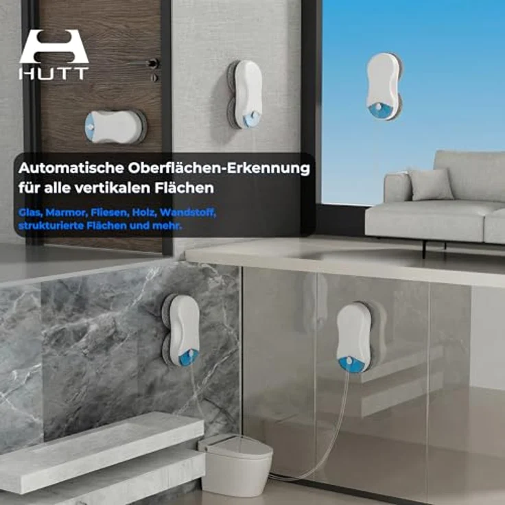 HUTT Fensterputzroboter DDC55PRO, 3D-Schwebefahrwerk, Dualmotor-Rotationsreinigung, KI-gestützte Reinigungsintensität, ultraschlankes Design – Bild 6