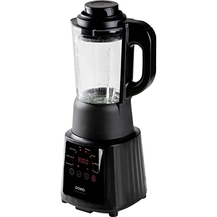 Domo Digital Genius DO726BL Suppenbereiter Schwarz, Standmixer mit Wärmefunktion, LED-Anzeige und 8 Programmen