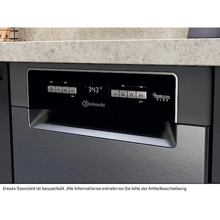 Bauknecht BSUO 3O23 PF X Unterbau-Geschirrspüler, 45 cm Breite, PowerClean, Besteckschublade, Vollwasserschutz, Hygieneprogramm, Sensor-Programm, Kindersicherung – Bild 4