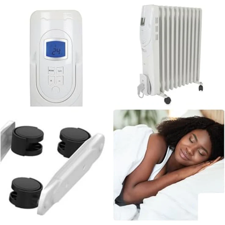 Perel Öladiator Heizkörper mit Thermostat & Zeitschaltuhr, mobile Elektrozusatzheizung, Radiator – Bild 4