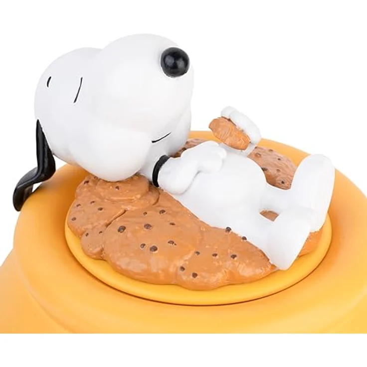 Grupo Erik Keksdose Keramik Snoopy, Vorratsbehälter mit Deckel, groß 20,5 x 24,6 cm, sonnengelb, luftdicht für frische Kekse, offizieller Peanuts Merchandise – Bild 3