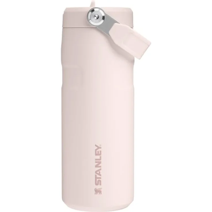 Stanley Flip Straw 2.0 Trinkflasche, 0.47L, doppelwandige Vakuumisolierung, hält Getränke bis zu 40 Stunden eisgekühlt, BPA-frei, auslaufsicher, Rose Quartz – Bild 1
