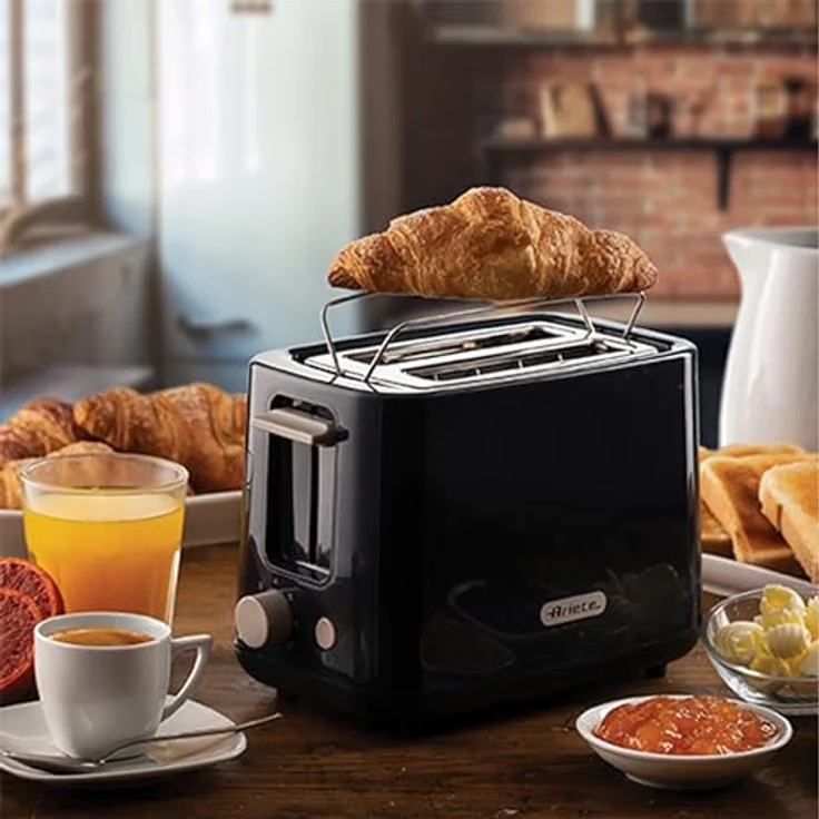 Ariete Toaster 750W 7 Liv Zangen Edelstahl - Schwarz, Dunkelblau - 7 fein abgestimmte Röststufen und breite Röstschlitze – Bild 5