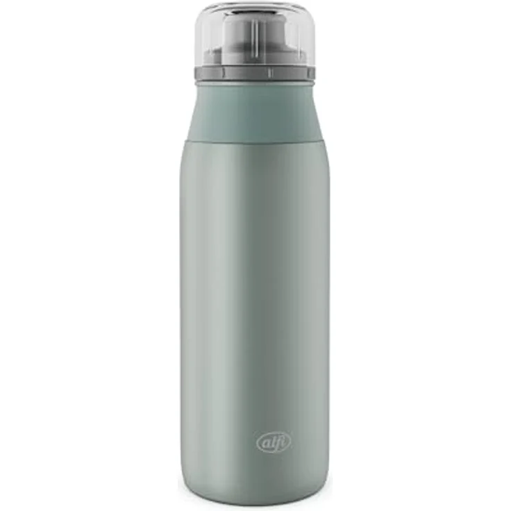 Alfi ELEMENT BOTTLE, Edelstahl Trinkflasche, spülmaschinenfest, 0,6l, Free-Flow Trinksystem, mattiert – Bild 1
