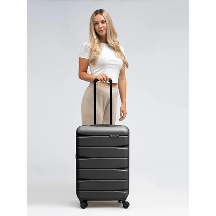 Franky Munich 4.0 Koffer groß | Hartschalen Trolley ausgestattet mit 4 Rollen, arretierbarer Griff, Dehnfalte, Kreuzpackgurt und TSA-Zahlenschloss | 44.5 cm x 28 cm x 66 cm – Bild 2