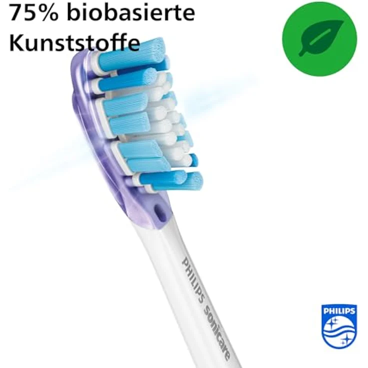 Philips Sonicare HX9052/17 Aufsteckbürste Premium GumCare, 7x gesünderes Zahnfleisch, RFID-Chip, 2er-Pack, Weiß – Bild 2