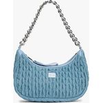 Tommy Jeans Umhängetasche TJW ICONIC SHOULDER DENIM, Damen Abendtasche, Henkeltasche mit edlem Ketten-Tragegriff, jeansfarben