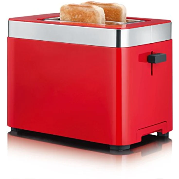 Graef TO 63 2-Schlitz-Toaster, 1000 Watt, 6 Bräunungsstufen, Kunststoff, Edelstahl, rot – Bild 2