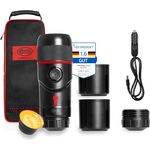 HEYNER® Espressomaschine tragbar für Auto, Reisekaffeemaschine, Minipresso mit extra Becher 12V Black Edition