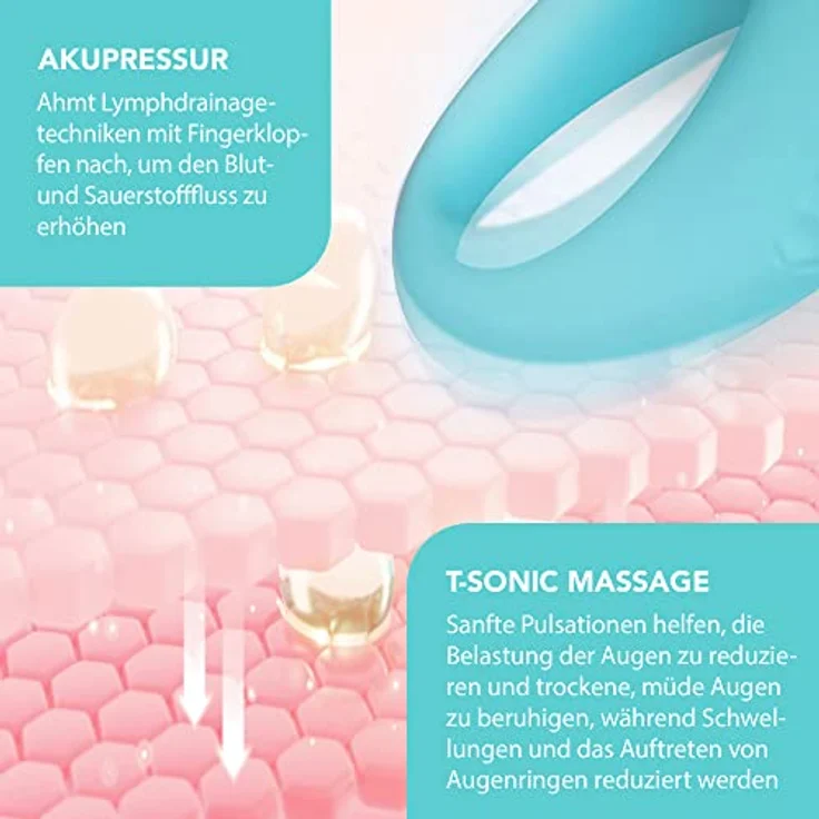 FOREO Iris 2 Mint Massagegerät, T-Sonic™ Augenmassage mit 2 Modi zur Reduktion von Schwellungen und Augenringen, ergonomisches Design – Bild 3