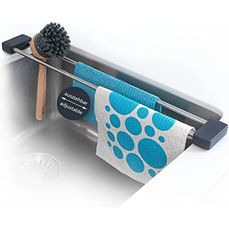 Sanni Shoo drip.line - multifunktionaler Spülen-Abtropfer, Spültuchhalter, Ordnungshelfer, Spülbecken- Organizer, Abtropfgestell, Utensilien-Halter, Caddy - das Original aus dem TV (Anthrazit, Pure)