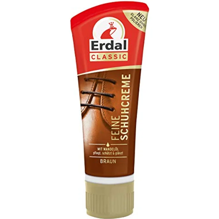 Erdal Feine Schuhcreme braun, Tubencreme für Glattlederschuhe, mit echtem Mandelöl, 5er Pack (5 x 75 ml) – Bild 2