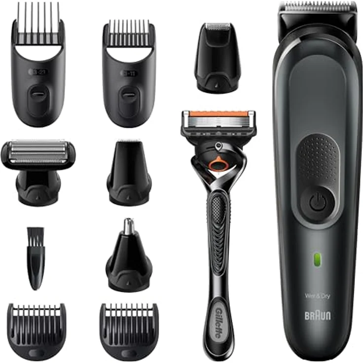 Braun MGK7321, Wet&Dry Multigroomer mit Adaptive Motor, 10-in-1 Styling-Kit, 100% wasserdicht, inklusive Gillette Fusion 5 ProGlide Rasierer – Bild 6
