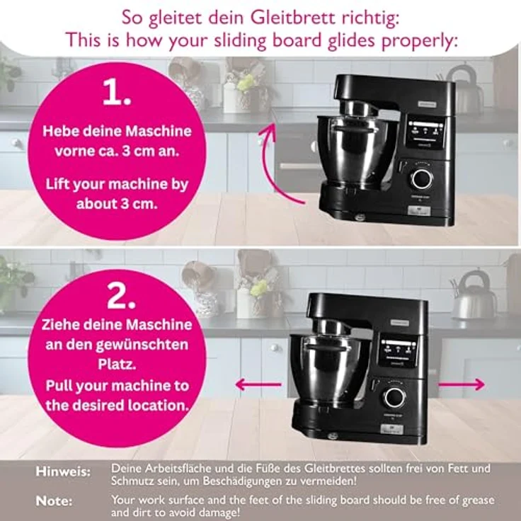 Kenny Professional 2 in 1 Profi-Gleitbrett Raumgleiter mit Kabelstaufach, Silber – Bild 9