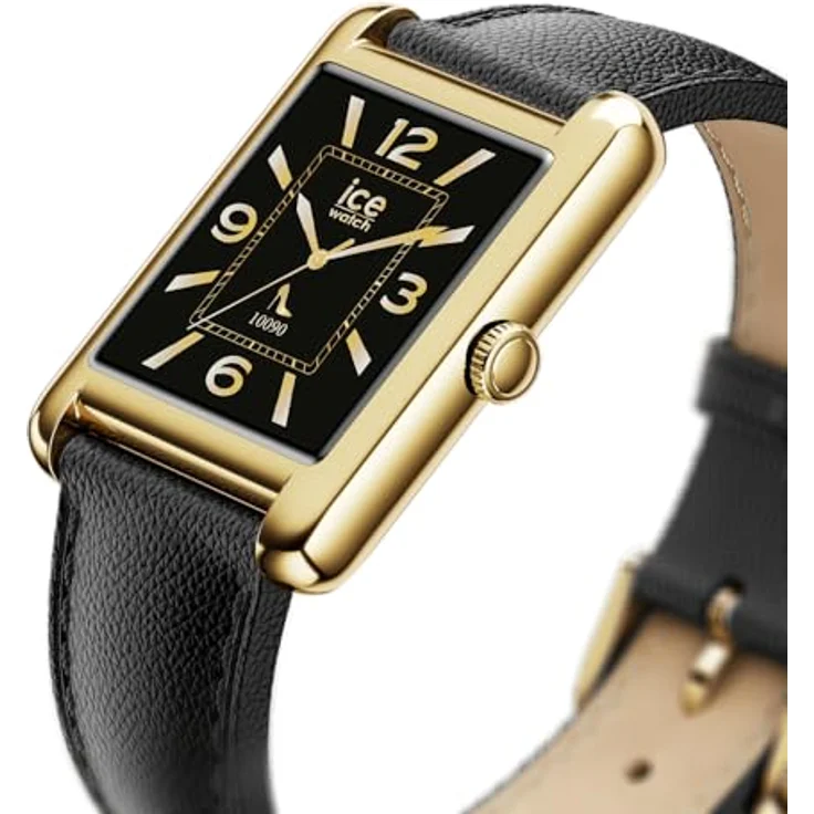ICE-WATCH Ice smart TKS 2.0 Gold Black Grain, Gold verbundene Uhr für Damen mit schwarzem Lederarmband, Bluetooth, Herzfrequenzmesser, 1,41 Zoll Bildschirm – Bild 3