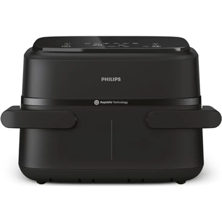 Philips NA150 Luftfritteuse 7.1 Liter 2450 Watt schwarz, Serie 1000 Airfryer mit flexiblem/doppeltem Korb, 10 Kochmethoden, App für Rezepte NA150/00 – Bild 2