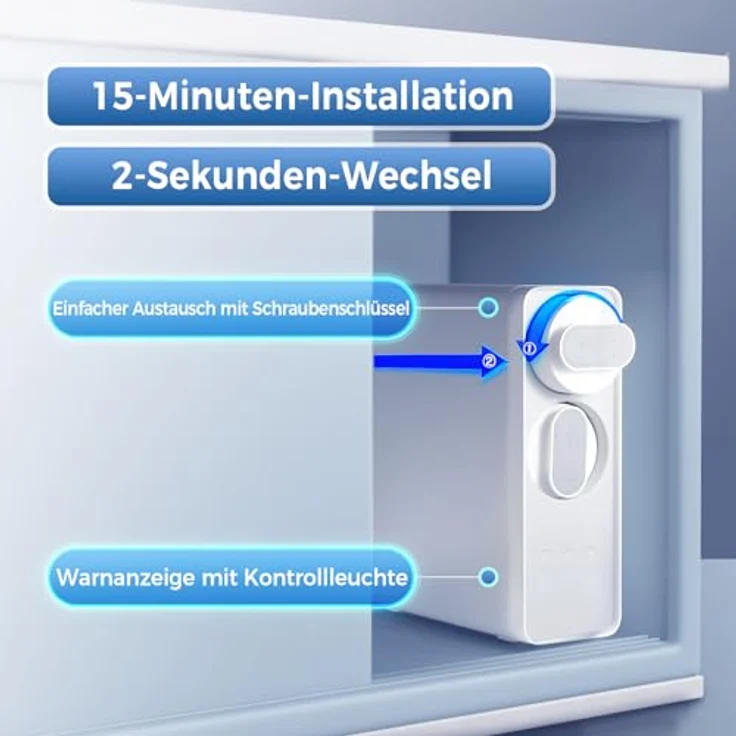 iSpring RO400EU, tanklose Umkehrosmoseanlage mit 400 GPD, 4-Stufen-Filtertechnologie, platzsparendes Design, intelligente Filterüberwachung – Bild 7