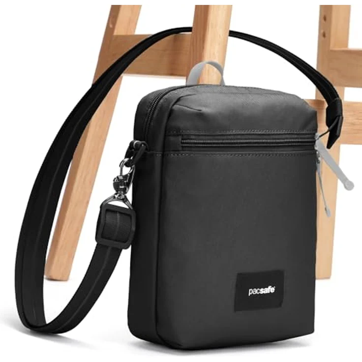 Pacsafe Umhängetasche Go Festival Crossbody Bag, Diebstahlschutz, RFID Blocker, Jet Black – Bild 6
