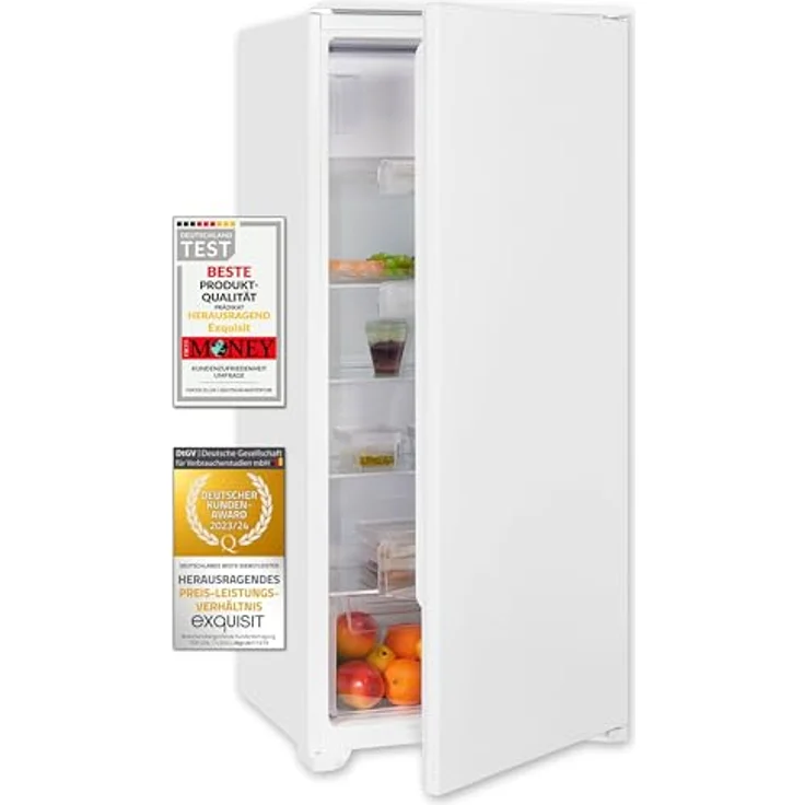 Exquisit Einbau-Kühlschrank EKS201-4-E-040E, 181 L, 4*-Gefrieren, Alarm, Weiß – Bild 1