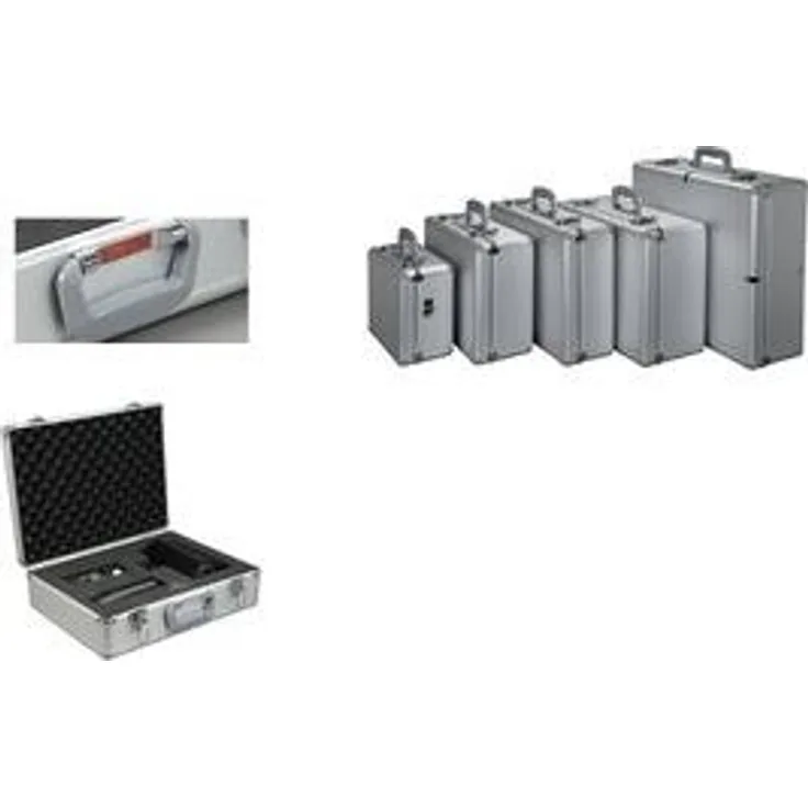 Alumaxx Koffer Stratos III, Silber mit 2 abschließbaren Schlössern und perforierter Rastierschaumstoffeinlage