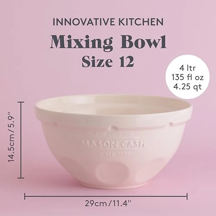 Mason Cash Innovative Küche Rührschüssel, Keramik, Creme, 29 x 29 x 14 cm – Bild 5