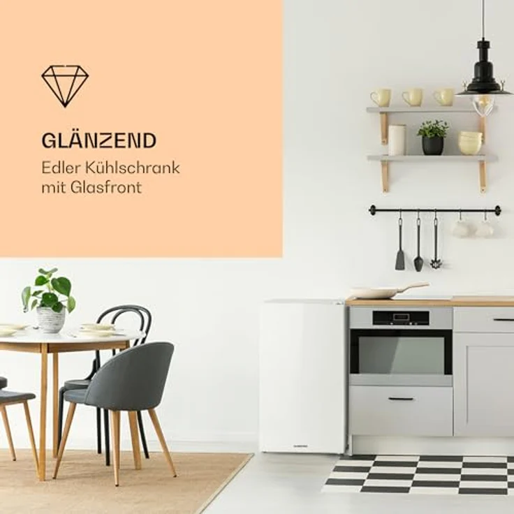Klarstein Getränkekühlschrank HEA14-Frost-wh-E 10045832, 84 cm hoch, 45 cm breit, Mini Fridge weiß, 91 Liter Fassungsvermögen – Bild 3