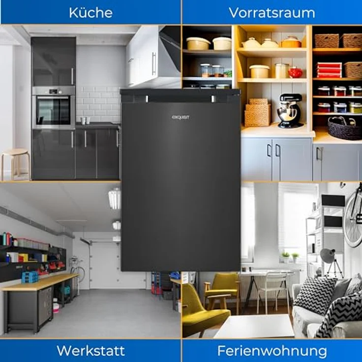 Exquisit Kühlschrank KS516-4-051C inoxlook-az | 107 L Volumen | Kühlschrank mit Gefrierfach freistehend | 4* Gefrieren | LED-Licht | Türanschlag wechselbar – Bild 5