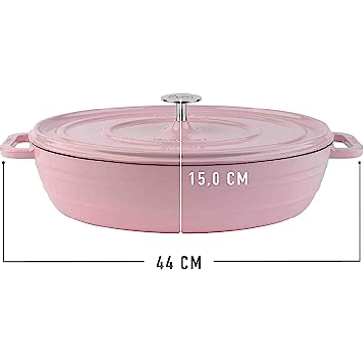 Sallys Gusseisenbräter Alime (Silky Pink) - Hochwertiges Gusseisen für schonendes Garen und sichere Handhabung – Bild 3