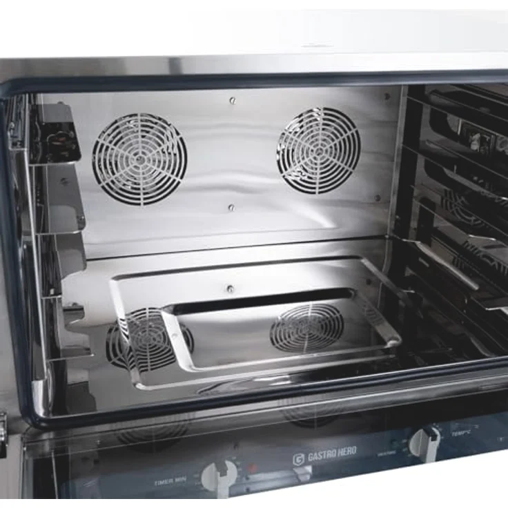 GastroHero Heißluftofen ECO 4x GN 1/1, 400V, Profi-Umluftgerät mit Dauerheizfunktion, Edelstahlgehäuse, Timer – Bild 5