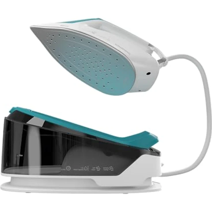 GRUNDIG SIS 6550 Dampfbügelstation, 2400 W, 6,5 bar, 110 g/min Dampf & 360 g/min Extra-Dampfstoß, Keramiksohle, 1,2 L Wassertank, schnellaufheizend, Weiß/Türkis – Bild 3