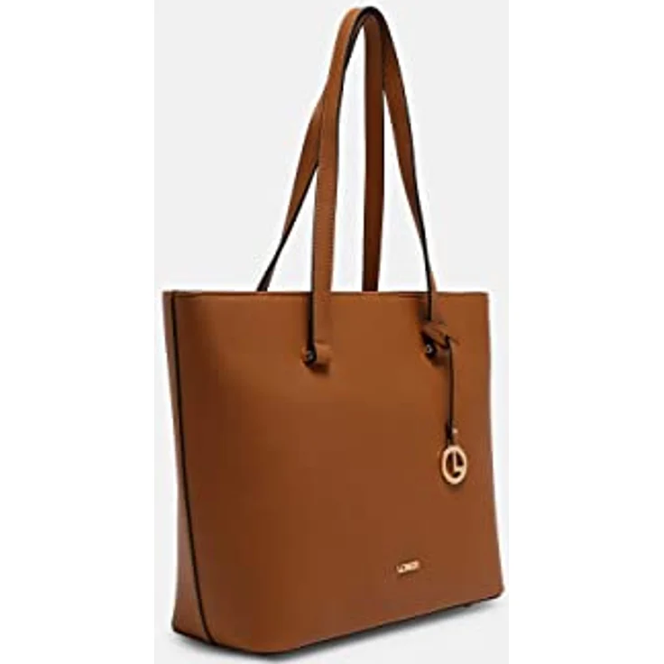 L.Credi Filippa Shopper Tasche 40 cm, braun, 100% Polyurethan, 40 x 12 x 29 cm – Bild 2